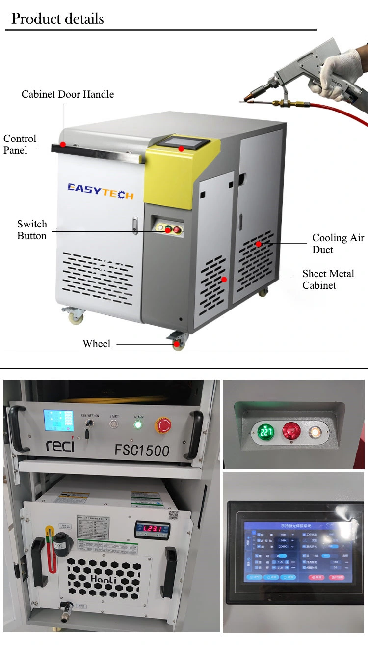 Automatic Fiber Hand Held Laser Welding Machine for Mold, Stainless Steel, Copper